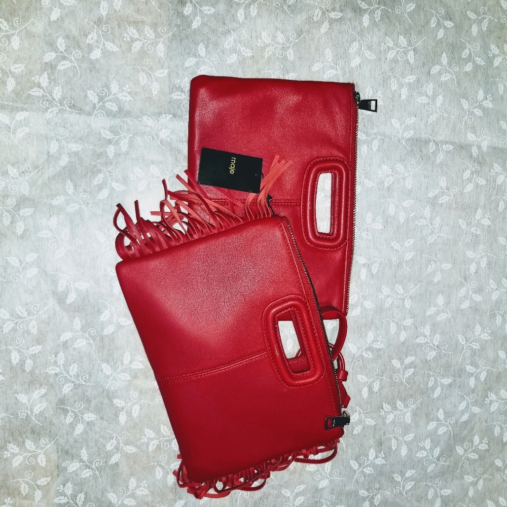 Maje Women's Red Duo leather Cross-body Bag